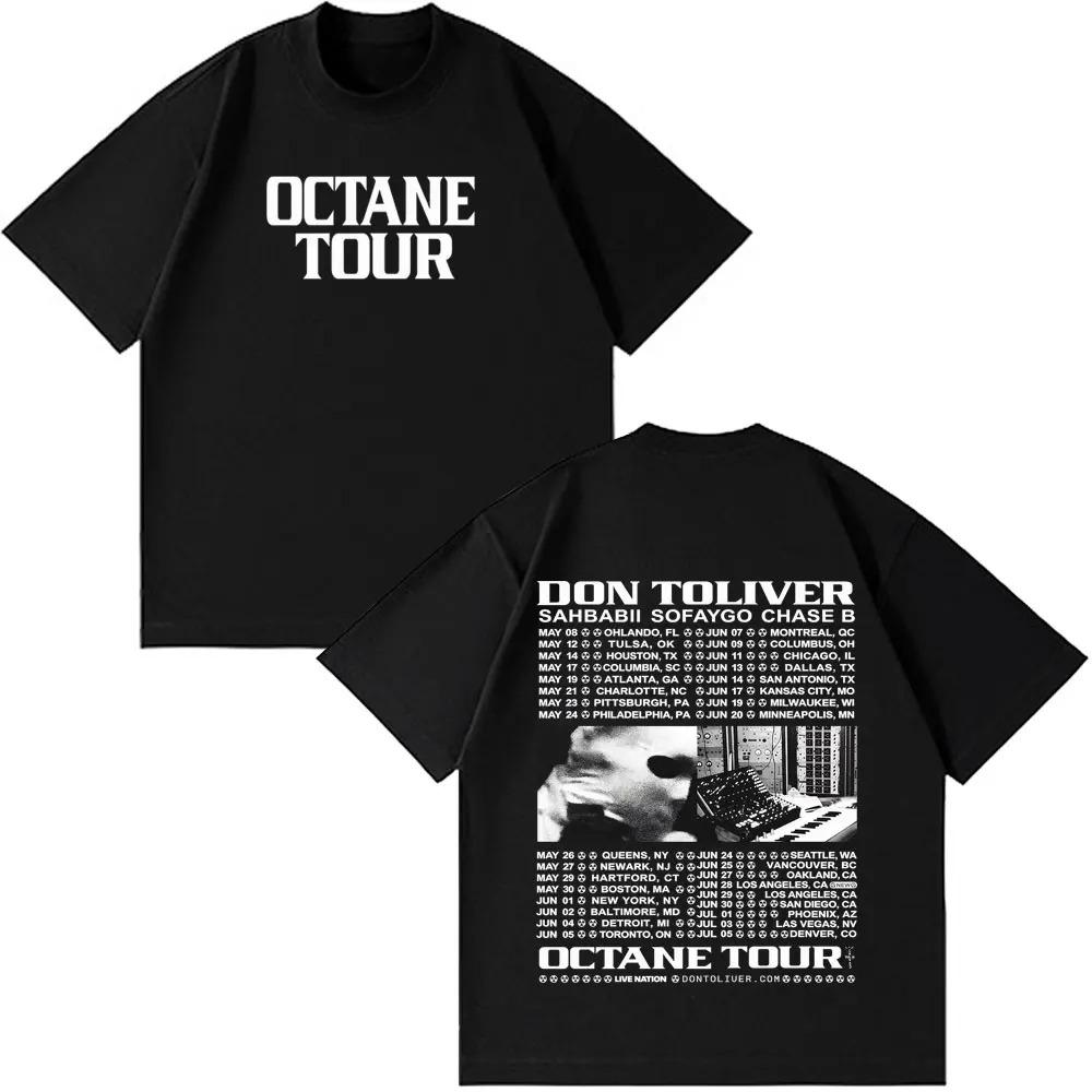 Футболка с графикой рэпера Don Toliver Octane Tour 2026 Мужская Женская Хип-хоп Футболки Короткий рукав Хлопок Свободный Повседневные Футболки
