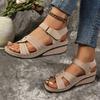 Cross Strap Wedges Sandals for Women Summer Hook Loop Platform Gladiator Sandles Woman Plus Size 43 Non-Slip Med Heels Sandalias