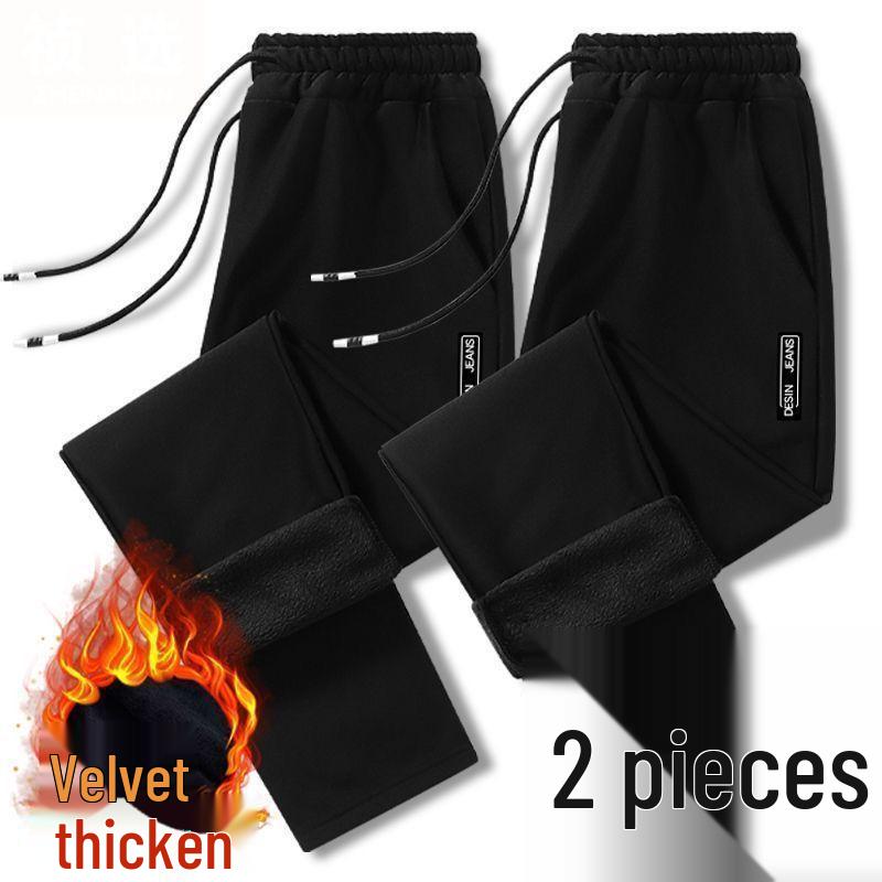 Мужские вельветовые брюки прямого кроя слим-фит на подкладке для осени и зимы