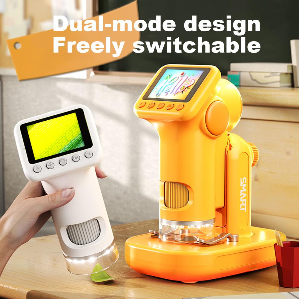 Microscope for Kids 100-1600X Electronic Digital Microscope with 2In Screen Handheld Microscope Camera for Scientific Experiment