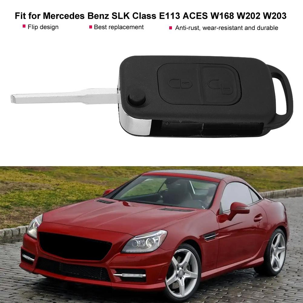 Flip 2 Button Remote Key Fob Case Shell Cover Fit For Mercedes Benz SLK Class E113 ACES W168