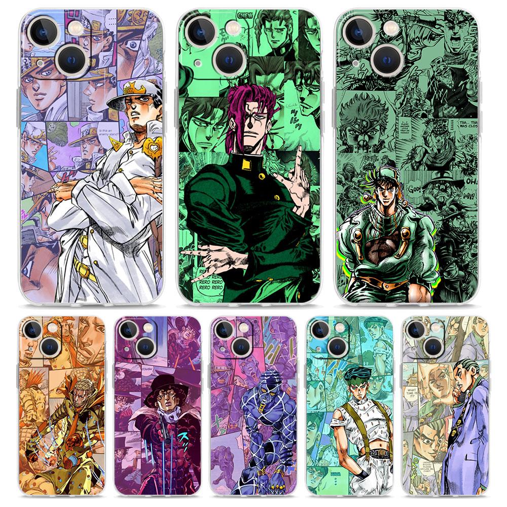 Прозрачный мягкий чехол для телефона JoJo Bizarre Adventure для iPhone 14 13 12 11 Pro Max XS X XR SE 7 8 Plus, противоударный прозрачный чехол из ТПУ