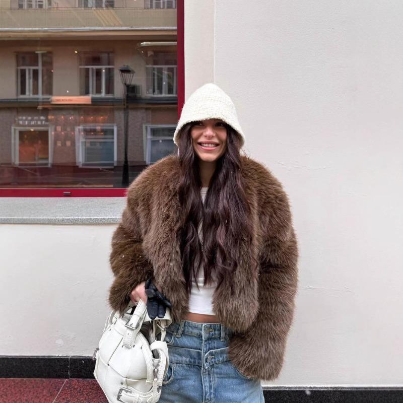 Осенне-зимняя шуба из меха, короткая, мех тоскана, женская, повседневная, уличная, шуба из лисьего меха