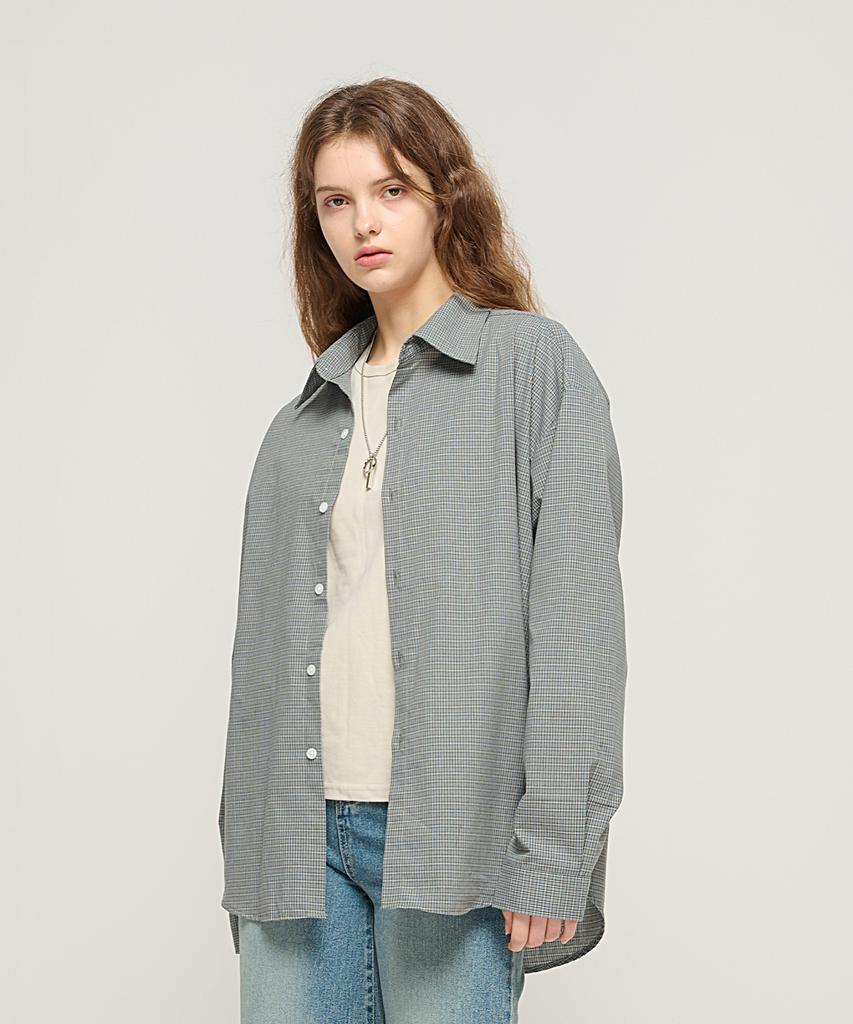 CARGOBROS FOR WOMAN Wrinkle-Free Simple Check Shirt (Khaki Gray)