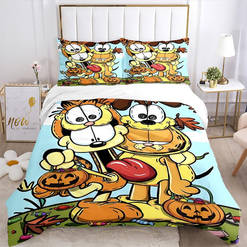 3pcs Garfield Duvet Cover Set, 1 Duvet Cover + 2 Pillowcases (No Insert), High-Definition Print, Home & Dorm Set yy251208020