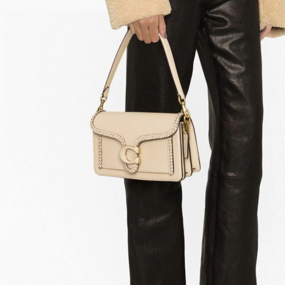 New COACH Tabby Smooth Calf Leather Handbag, Shoulder Bag Women's Beige CJ838-B4IY