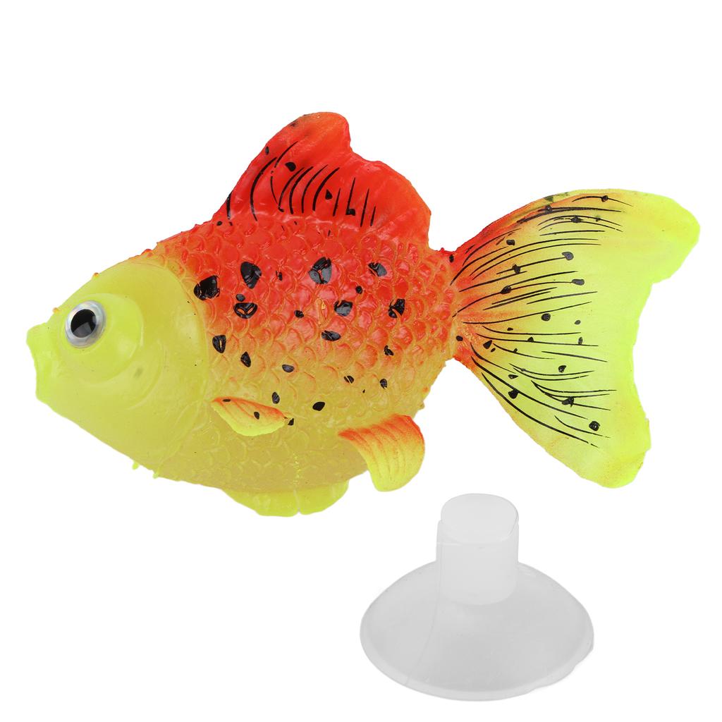 Aquarium Simulation Goldfish Glowing Effect Silicone Artificial Fish Ornament for Fish Bowl Simulation Animal Decoration