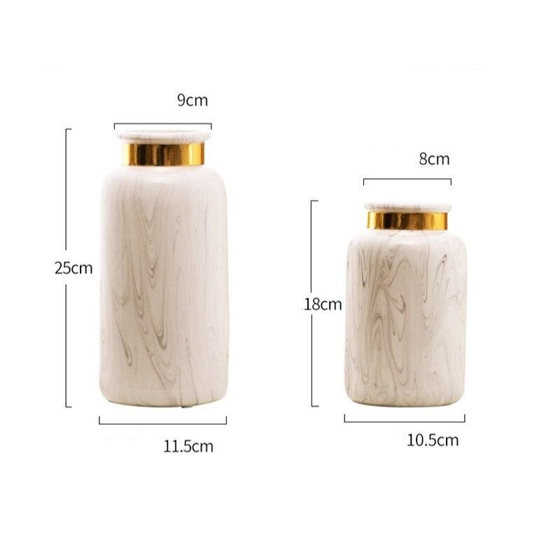 Керамическая ваза с золотым мрамором, скандинавская гостиная, ваза для сушеных цветов, украшение для дома, офисные настольные украшения