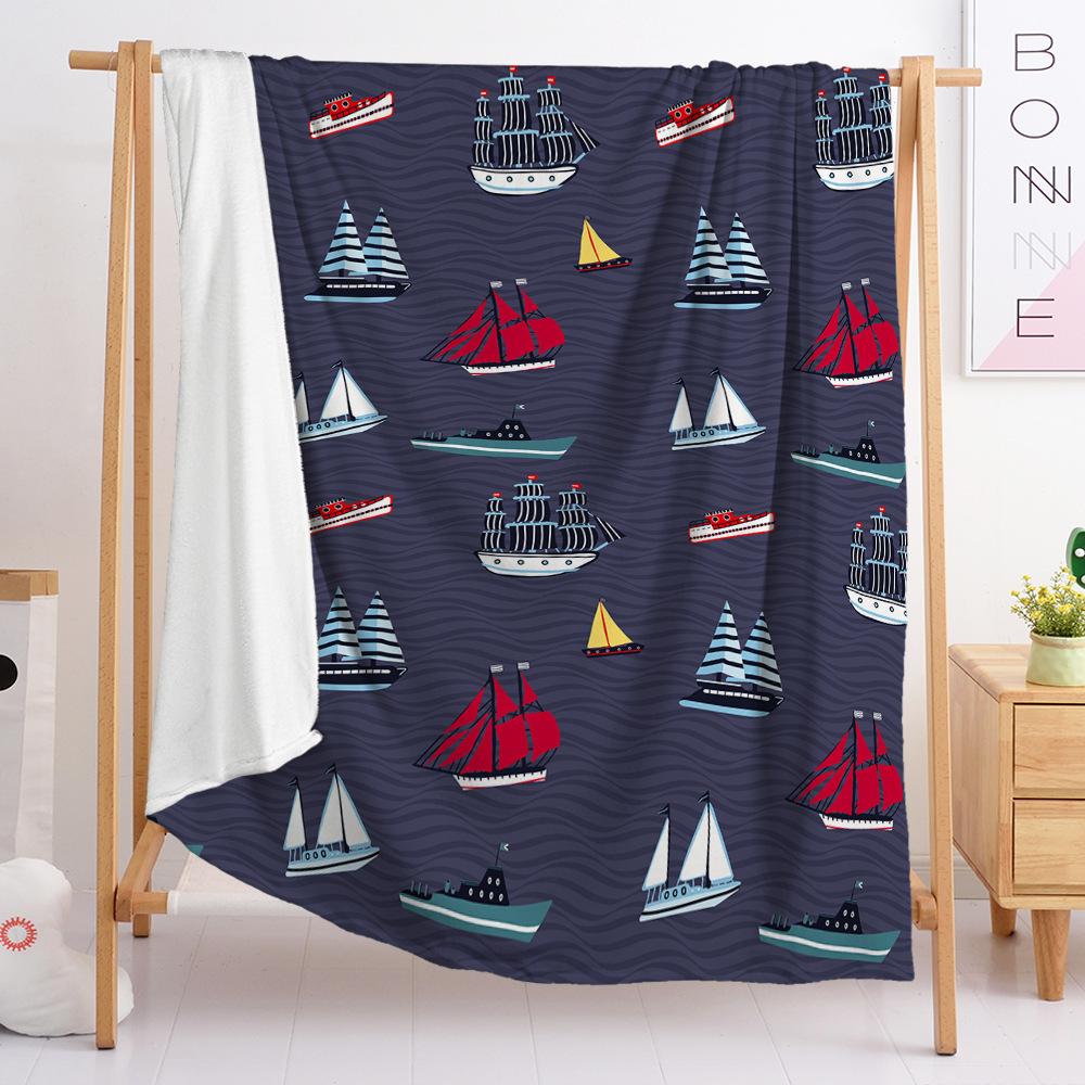 Ship sail flannel blanket wish e-commerce crystal fleece blanket