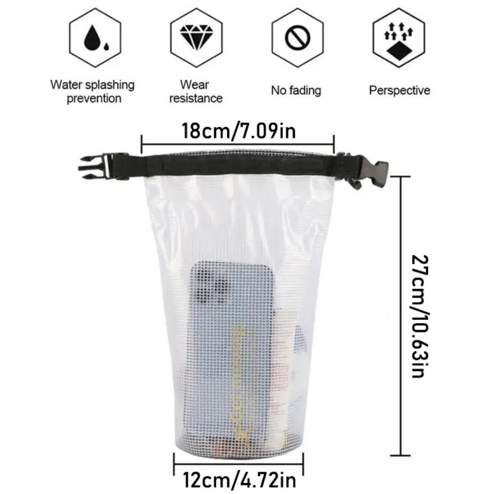Drifting The Songkran Festival Phone Pouch Lightweight Outdoor 2L PVC Mesh Bag Swimming Dry Bag Transparent