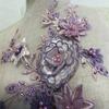 Embroidered Cloth Stickers Clothes Patch Accessories Wedding Dress Dance Flower Mesh Fabric Sequin Three-Dimensional Beaded Rhinestone Lace