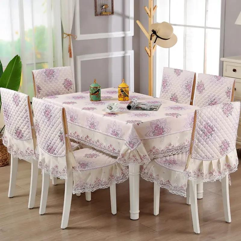 Кружевной однотонный чехол на стул в европейском стиле, чехол на обеденный стол и табурет, ткань для домашнего обеденного стола, ткань на спинку стула