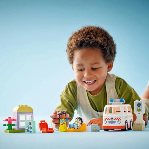 LEGO Duplo Город Скорая помощь, Игрушка, Подарок на день рождения, Обучающие кубики, Мальчики и девочки, Возраст 1,5, 2, 4, Малыши, Ролевые игры, Транспортное средство, Мин
