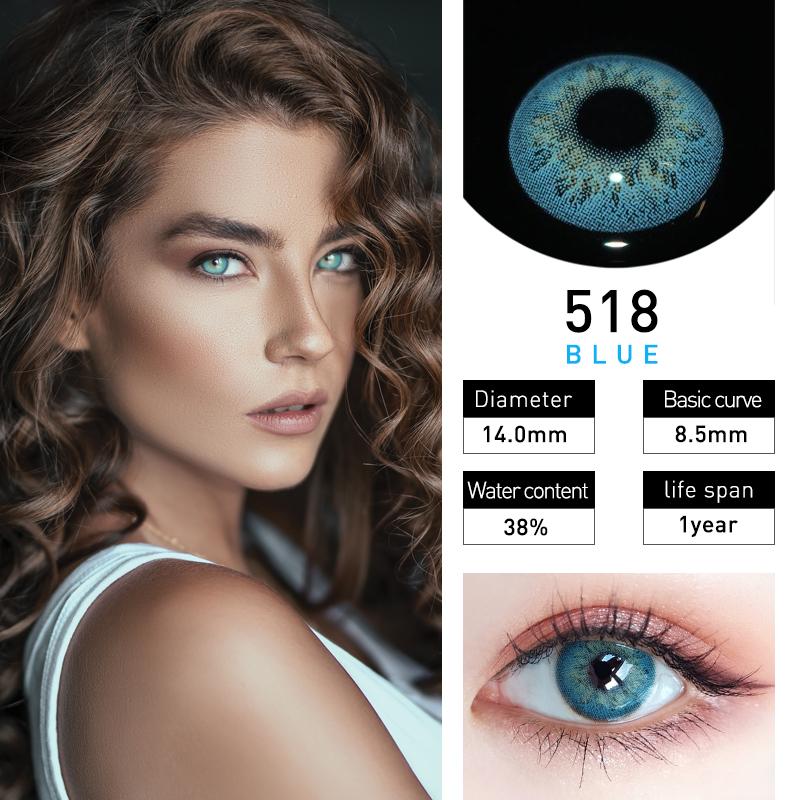 Colored Contact Lenses 2pcs Cosmetic Contacts Yearly with Case
