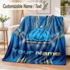 Custom Text Flannel Blanket Olympique Marseille FC Print Warm Cozy Blanket Home Sofa Bedding