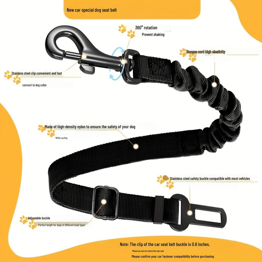 Retractable Dog Car Seat Belt & Leash - Multifunctional Pet Safety Rope