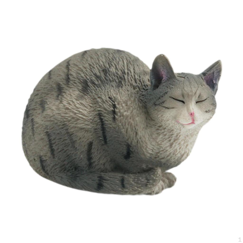 Cat Figurine Model for Office Decor and Pet Lovers