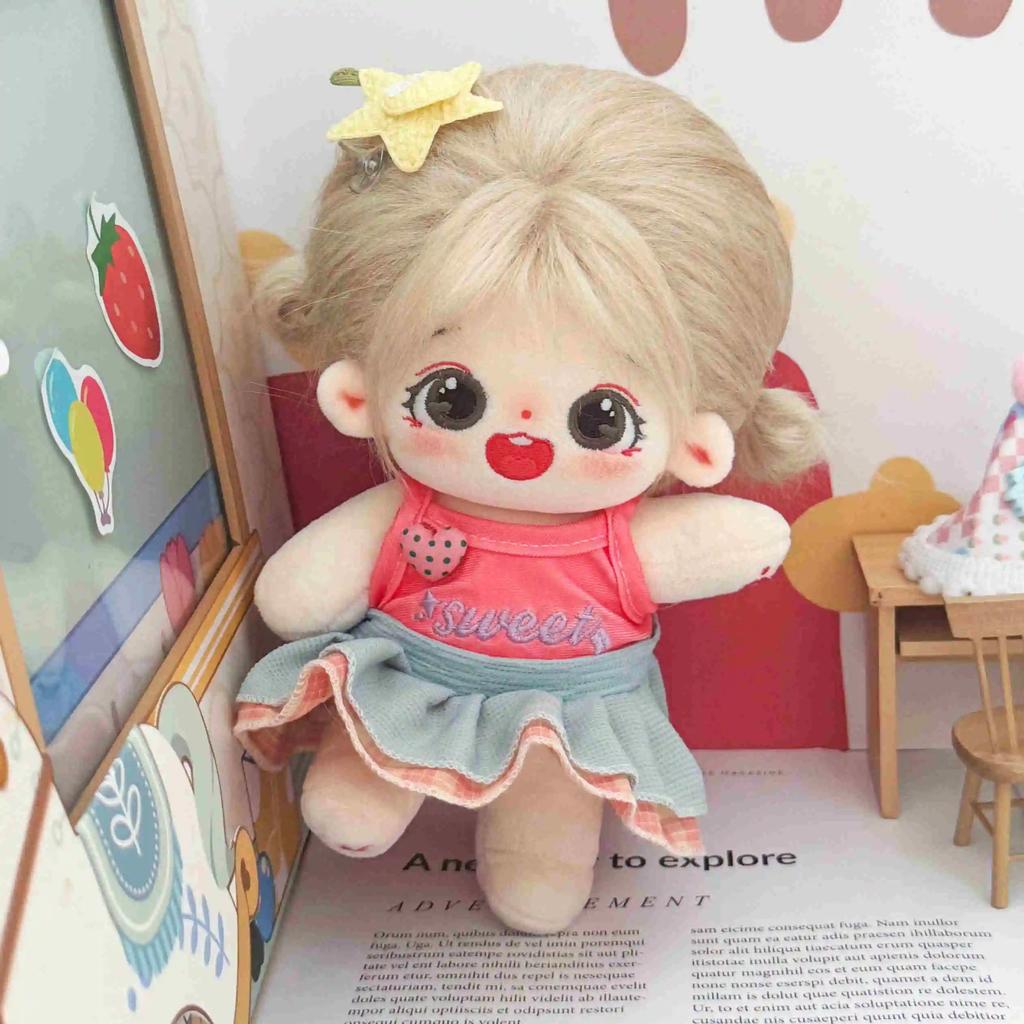 20cm Cotton Doll Stock Figure Baby Doll DIY Dress Up Cospslay Cute Plush Toys Stuffed Plushies Toys Kids Girlfriend Gift