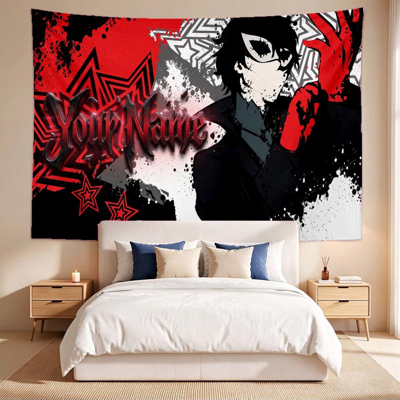Persona 5 (1) Custom Name Tapestry Wall Hanging Tapestry Wall Art Decor for Bedroom Living Room