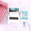 3Pcs/Set 1:12 Dollhouse Miniature Folding Laptop Model Computer Tablet Phone Set Doll House Office Scene Home Decor Toy