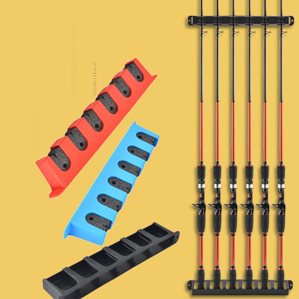 Horizontal / Vertical Wall Mounted 6-Rod Rack For Garage Fishing Pole Display Stand Fixed Frame Fishing Accessories