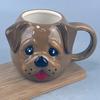 Кружка Yousheng Такса Керамическая 3D Кружка для кофе с яркой резной ручкой Расписанная вручную Забавная Подарок для любителей собак для любителей кофе