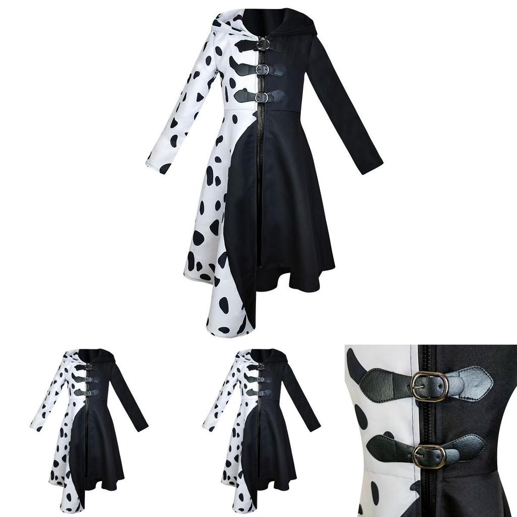 Cosplay Dress Inspired By 101 Dalmatians Black And White Witch Cruella De Vil