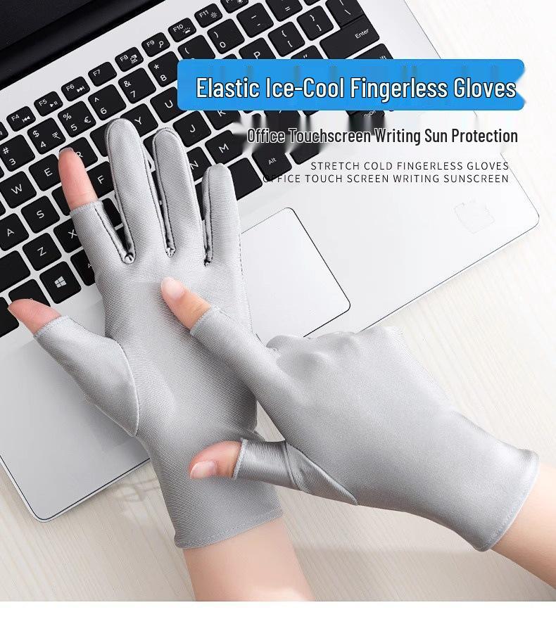 Unisex Summer Sun Protection Half-Finger Gloves for Cycling, Driving, Fishing & Tea Picking