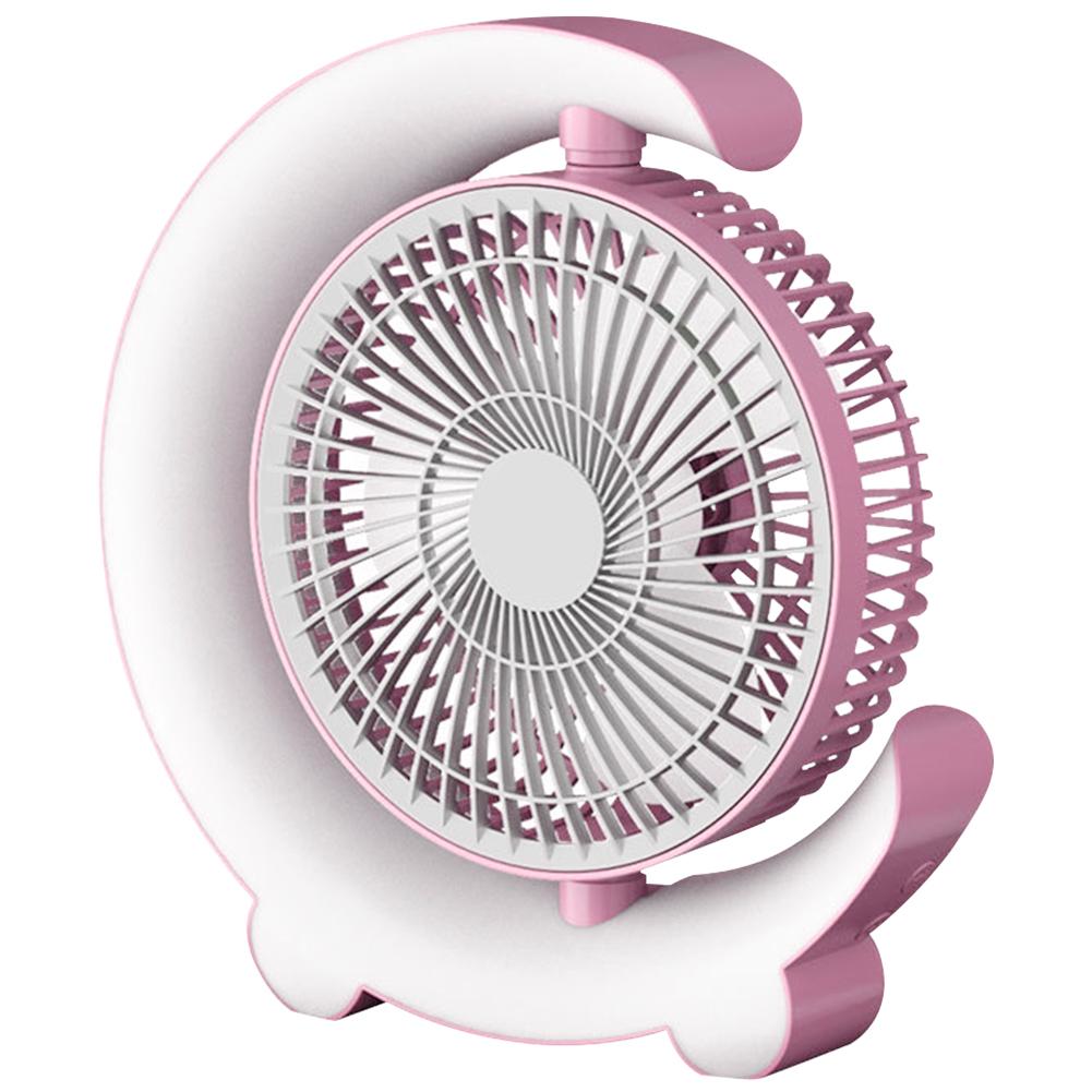 USB Desk Fan 3 Speeds with Colorful Light Portable Table Fan 360 Degree Rotatable Quiet for Home Office Bedroom Dorm Summer Gift