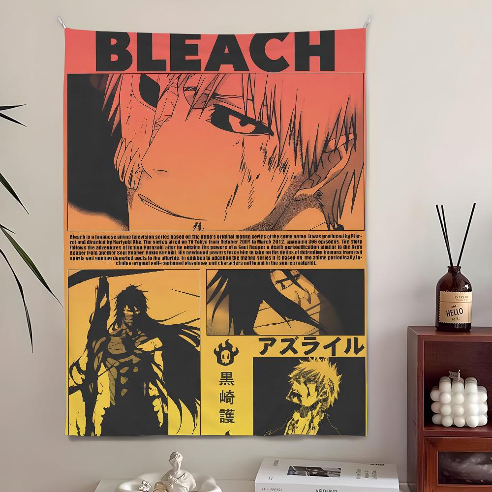 Bleach Monochrome Manga Collage Wall Tapestry  Ichigo Kurosaki Art Stylish Room Decor for Shonen Anime  Manga Fans