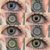 1 пара модных цветных линз, серые линзы для зрачков, зеленые контактные линзы для глаз, коричневые линзы, годовая косметика, синие контактные линзы для глаз