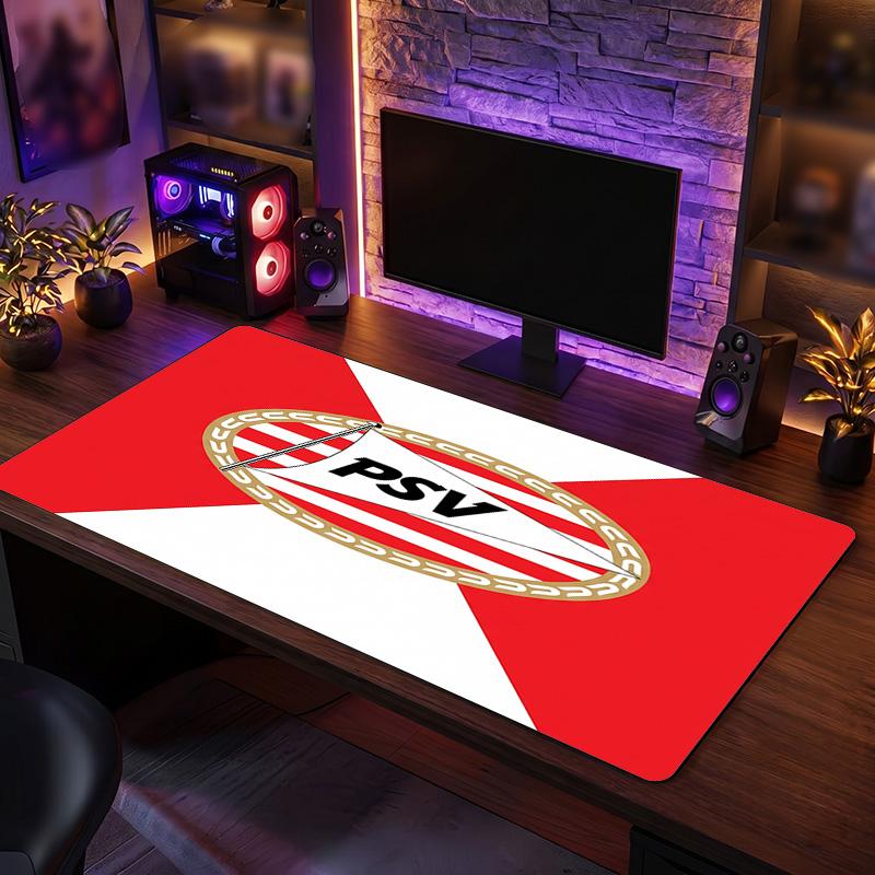 PSV Eindhoven FC Theme Pattern Mouse Pad, Soccer Logo Design XXL Gaming Desk Mat Non-Slip Computer Mouse Pad