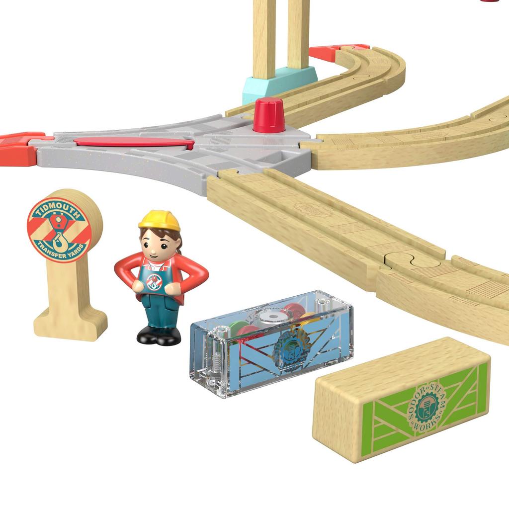 Thomas the Tank Engine Wooden Track Mean Freight Mischievous Freight Cars and Crane Set Wooden Toy GGH31 Series Cars, Charlie's [SFC Certified]