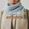 High-Quality Contrast Color Wool Scarf for Women - Autumn/Winter, Thick, Warm, Tassel Design