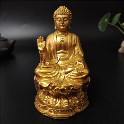 Золотая китайская статуэтка Будды Фэн-шуй, ручная работа, изделия из смолы, скульптура Будды для медитации, статуэтки, статуи для украшения дома