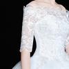 Большой размер большого размера кружевное свадебное платье плечо свадебное платье рукав