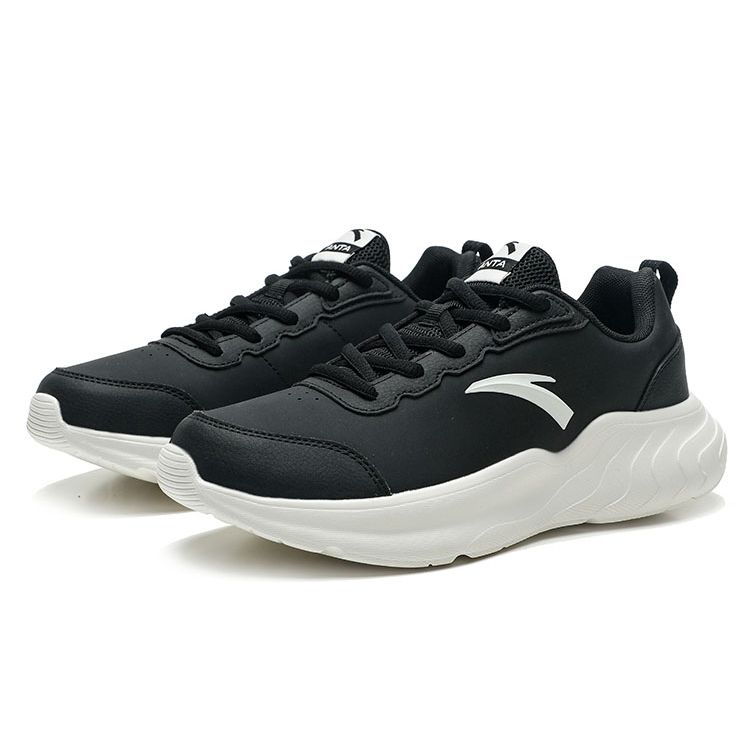 Anta Running Series Fabric Synthetic Leather Comfortable Versatile Shock Absorbing Non-Slip Low-Top Running Shoes Women Sneaker Black 922345527-6