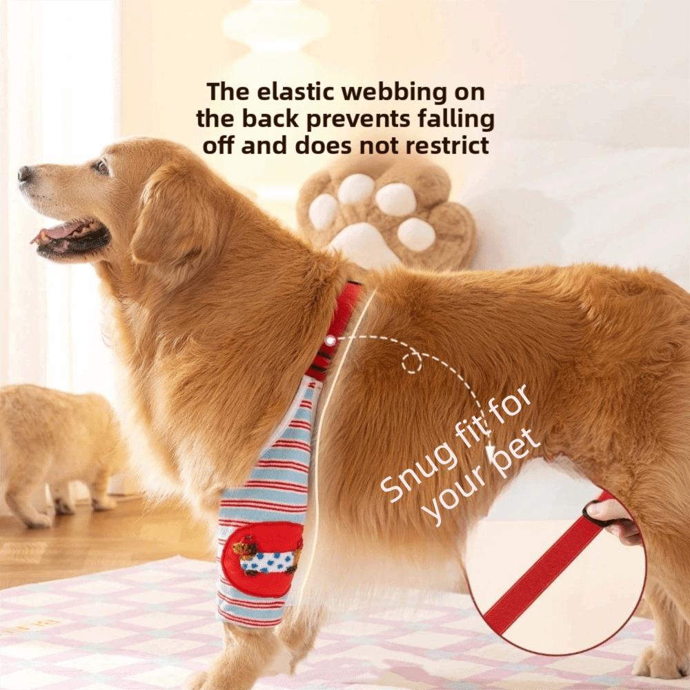 Striped Design Dog Elbow Brace Cartoon Pattern Dog Leg Warmers Dog Knee Pads Autumn Winter