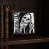 Spooky Bathroom Shelf Decor Halloween Wooden Sign with Stand, Freestanding Gothic Tabletop Sign, Funny Text Table Centerpiece for Home Coffee
