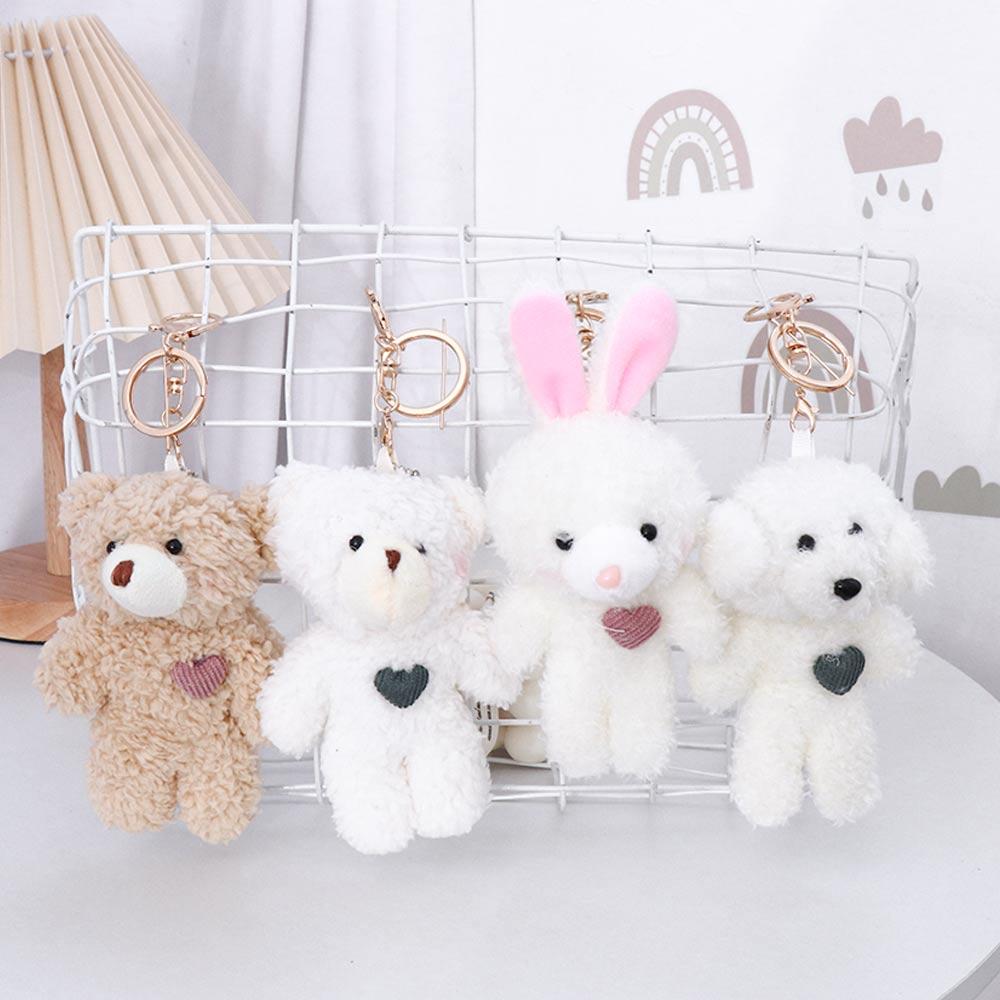Bag Accessories Plush Rabbit Keychain Dog Plush Keyring Bear Plush Keychain Backpack Pendant