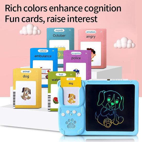 Learning Machine Interactive Flash Cards LCD Writing Tablet 255 Double-Sided Cards with Real Animal Vehicle Sounds Interactive Learning Toys