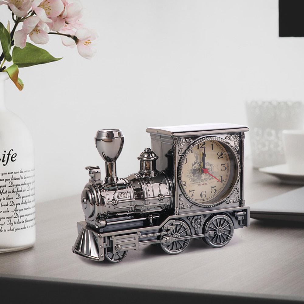 Plastic Table Clock Cartoon Desktop Clock Desk Decor Train Alarm Clock Home
