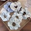 Sweet Girls Dot Print Flower Scrunchies for Women Korean Rubber Bands Ponytail Hair Tie Elastic Hair Bands Accessories