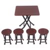 1:12 Dollhouse Mini Furniture Folding Table And Chair Set With 4 Stool Models