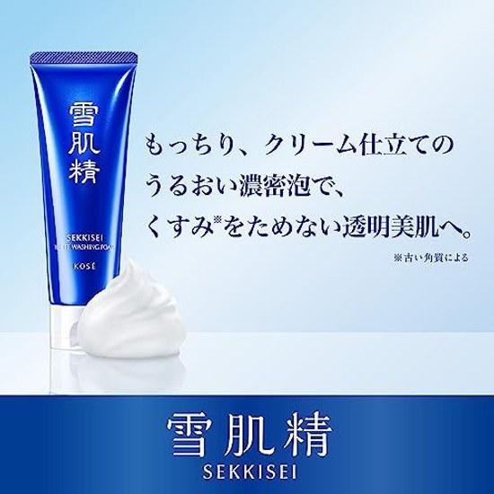 Seikisei White Cream Wash 130 г Очищающий крем для лица Очищающая пена Тусклость Пор Кератиновые пузырьки Увлажняющий Японские травы Слезы Иова Ферментированный