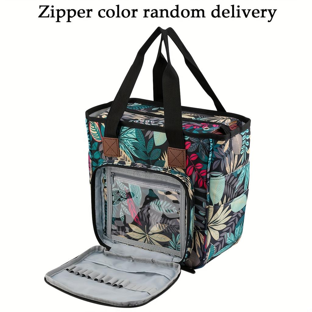 1 шт., органайзер для вязания пряжи, сумка-органайзер для вязания, сумка для хранения пряжи, большая вместительная сумка для вязания крючком, портативная сумка для пряжи