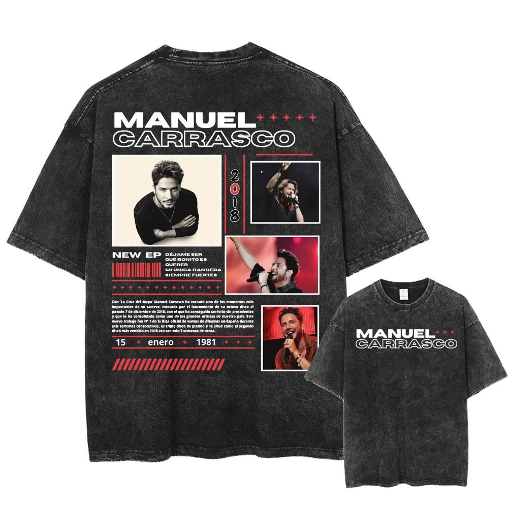 Rapper Manuel Carrasco Salvaje Tour T Shirts Fashion Hip Hop Retro Washed Tshirt Men Women Cotton Casual Oversized T Shirt