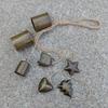 Rustic Christmas Bells Metal Tibetan Inspired Bells Decorative Cow Bells with 4 Bells On Hanging Rope for Home Door Mantel Decor