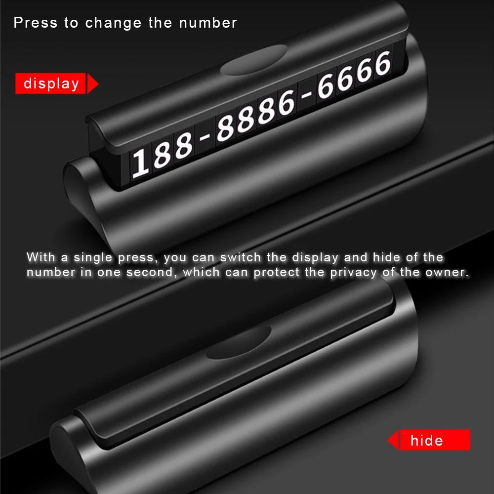 Автомобильные аксессуары, мини-портативный телефонный номерной знак с переключателем, номер телефона, визитная карточка, временная табличка для парковочной карты