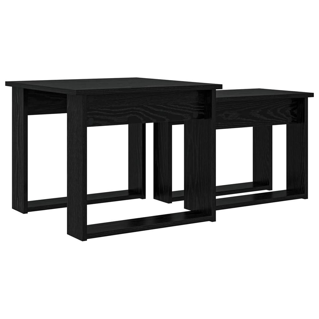 Coffee Table Set 2 pcs Black Oak Look 50 x 52 x 42 cm